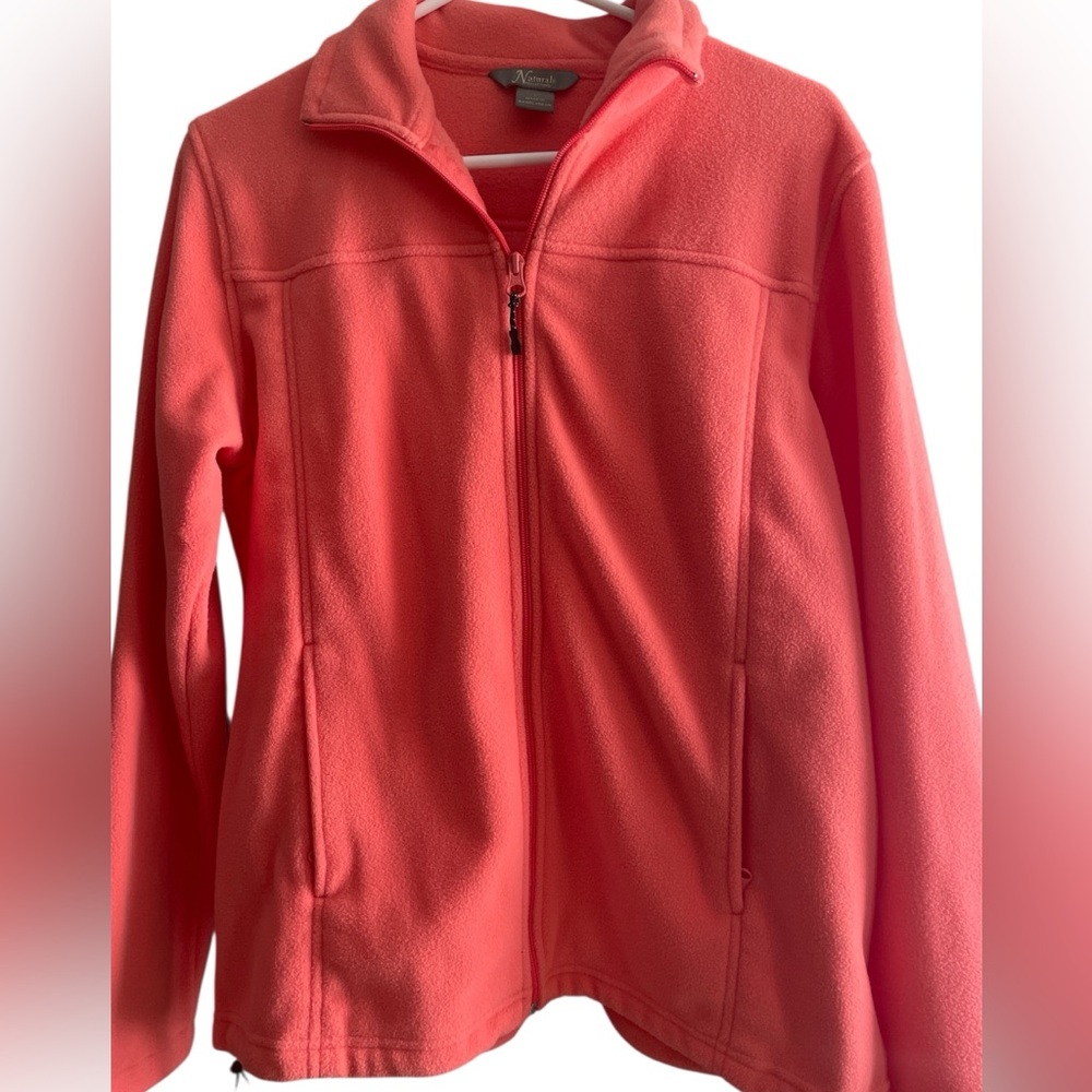 Coral Zip-Up Fleece Jacket